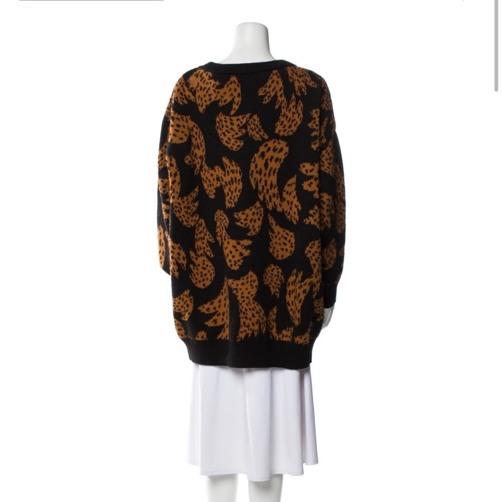 FARM Rio Women’s Black Brown Bananica Intarsia Crewneck Oversized Sweater XS - Picture 10 of 16